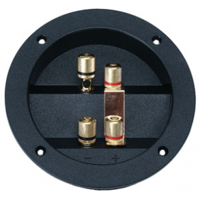 Hyttalerterminal bi-wiring stor rund - gullbelagt